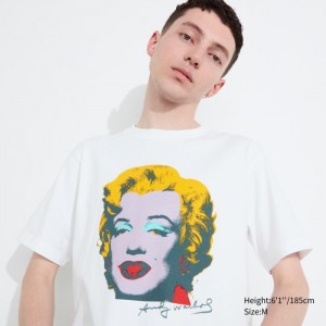 Koszulki Z Grafiką Męskie Uniqlo UT Archive UT (Short-Sleeve) (Andy Warhol) Białe,Uniqlo Polska | H726601