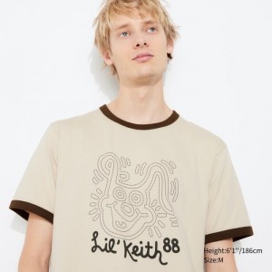 Koszulki Z Grafiką Męskie Uniqlo UT Archive UT (Short-Sleeve) (Keith Haring) Natural,Uniqlo Polska | U200997