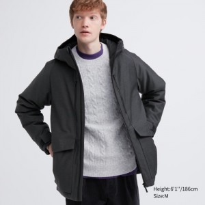Kurtka Puchowa Męskie Uniqlo Hybrid (3D Cut) Ciemny Szare,Uniqlo Polska | T897360