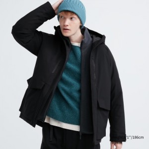 Kurtka Puchowa Męskie Uniqlo Hybrid (3D Cut) Czarne,Uniqlo Polska | M942274