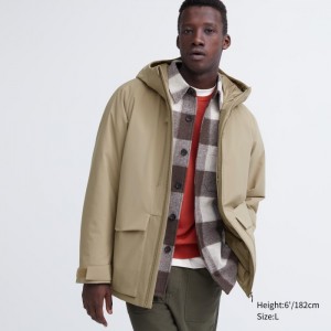 Kurtka Puchowa Męskie Uniqlo Hybrid (3D Cut) Beżowe,Uniqlo Polska | M794019