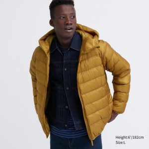 Kurtka Puchowa Męskie Uniqlo Ultra Light (3D Cut) Żółte,Uniqlo Polska | F930937