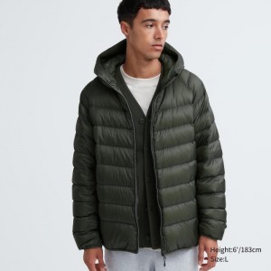 Kurtka Puchowa Męskie Uniqlo Ultra Light (3D Cut) Oliwkowe,Uniqlo Polska | Y778214