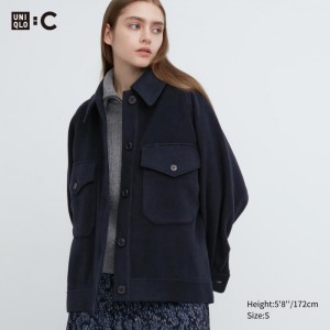 Kurtki Damskie Uniqlo Oversized Granatowe,Uniqlo Polska | T853246