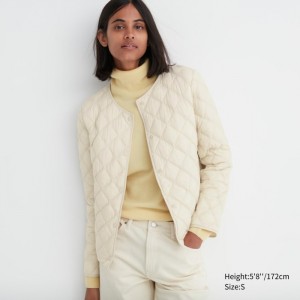 Kurtki Damskie Uniqlo PUFFTECH Quilted (Warm Padded) Białe,Uniqlo Polska | A552584