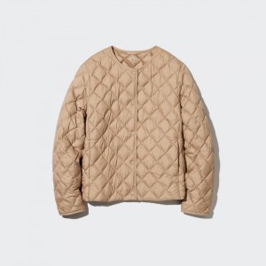 Kurtki Damskie Uniqlo PUFFTECH Quilted (Warm Padded) Beżowe,Uniqlo Polska | X739056