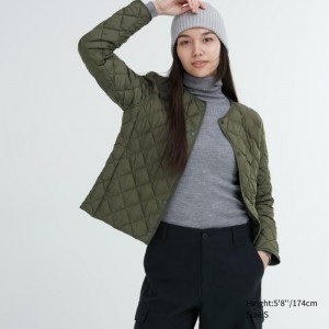 Kurtki Damskie Uniqlo PUFFTECH Quilted (Warm Padded) Oliwkowe,Uniqlo Polska | Y369843
