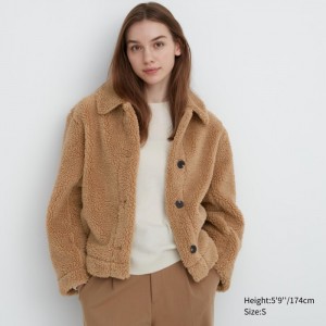Kurtki Damskie Uniqlo Pile-Lined Fleece Brązowe,Uniqlo Polska | H050955
