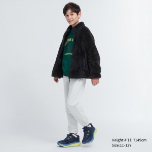Kurtki Dziecięce Uniqlo Fluffy Yarn Fleece Full-Zip Czarne,Uniqlo Polska | G616232