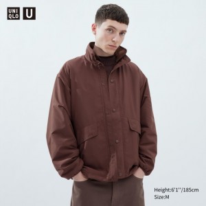 Kurtki Męskie Uniqlo Reversible Stand Brązowe,Uniqlo Polska | I217672