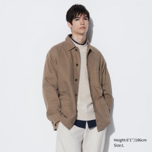 Kurtki Męskie Uniqlo Utility Brązowe,Uniqlo Polska | Q506228