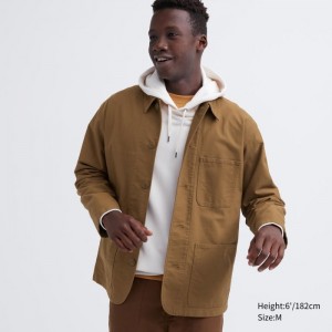 Kurtki Męskie Uniqlo Utility Brązowe,Uniqlo Polska | W585901