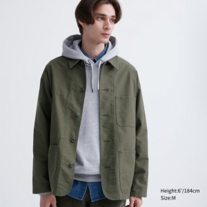Kurtki Męskie Uniqlo Utility Oliwkowe,Uniqlo Polska | H168106