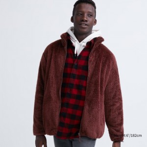 Kurtki Polarowe Męskie Uniqlo Fluffy Yarn Full-Zip Wine,Uniqlo Polska | T343099