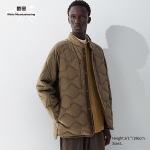 Kurtki Puchowe Męskie Uniqlo Recycled Hybrid Brązowe,Uniqlo Polska | V306832