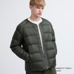 Kurtki Puchowe Męskie Uniqlo Recycled Oliwkowe,Uniqlo Polska | U747298