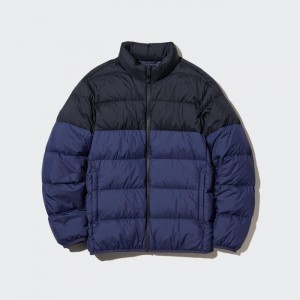 Kurtki Puchowe Męskie Uniqlo Ultra Light (3D Cut Wide Quilt Color Block) (2022 Edition) Niebieskie,Uniqlo Polska | X076269