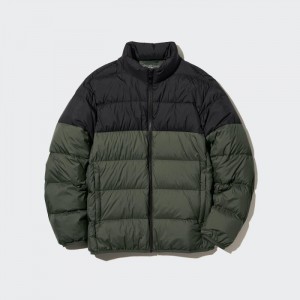 Kurtki Puchowe Męskie Uniqlo Ultra Light (3D Cut Wide Quilt Color Block) (2022 Edition) Oliwkowe,Uniqlo Polska | L153092