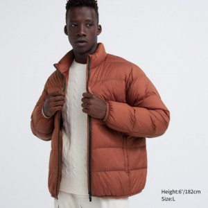 Kurtki Puchowe Męskie Uniqlo Ultra Light (3D Cut Wide Quilt) Ciemny Pomarańczowe,Uniqlo Polska | R385632