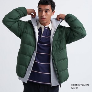 Kurtki Puchowe Męskie Uniqlo Ultra Light (3D Cut Wide Quilt) Zielone,Uniqlo Polska | P632263