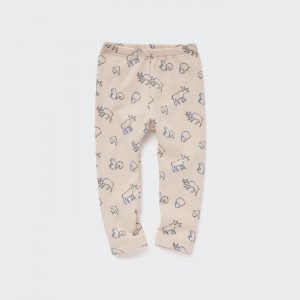 Legginsy Niemowlęce Uniqlo Fleece (Moose) Beżowe,Uniqlo Polska | J482864