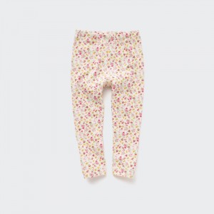 Legginsy Niemowlęce Uniqlo Floral Ribbed Białe,Uniqlo Polska | I836570