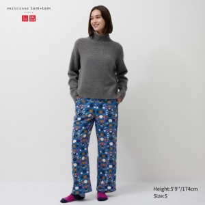 Lounge Pants Damskie Uniqlo Flannel Niebieskie,Uniqlo Polska | Z703357