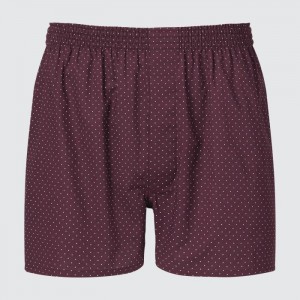 Majtki Męskie Uniqlo Woven Dotted Trunks Wine,Uniqlo Polska | B197478