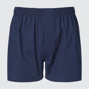 Majtki Męskie Uniqlo Woven Dotted Trunks Granatowe,Uniqlo Polska | N720112