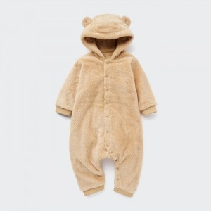 One Piece & Sets Niemowlęce Uniqlo Fluffy Yarn Fleece Outfit Beżowe,Uniqlo Polska | M487531