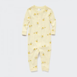 One Piece & Sets Niemowlęce Uniqlo Joy of Print Long-Sleeve Outfit (Bee) Żółte,Uniqlo Polska | V361327