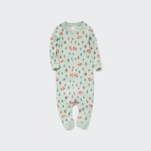 One Piece & Sets Niemowlęce Uniqlo Joy of Print Long-Sleeve Outfit (Fox) Zielone,Uniqlo Polska | O365613