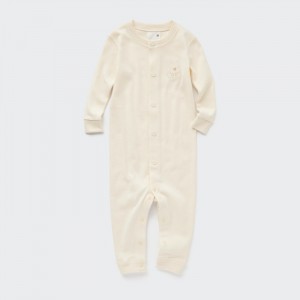 One Piece & Sets Niemowlęce Uniqlo Long-Sleeve Outfit Białe,Uniqlo Polska | D622586