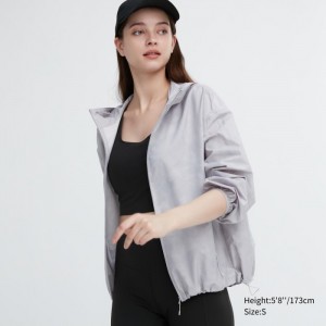 Parka Damskie Uniqlo UV Protection Printed Pocketable Szare,Uniqlo Polska | E851062