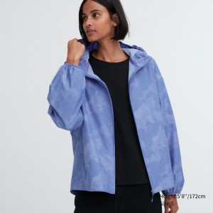 Parka Damskie Uniqlo UV Protection Printed Pocketable Niebieskie,Uniqlo Polska | R477867