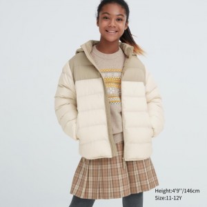 Parka Dziecięce Uniqlo PUFFTECH Washable (Color Block) (Warm Padded) Natural,Uniqlo Polska | S456987