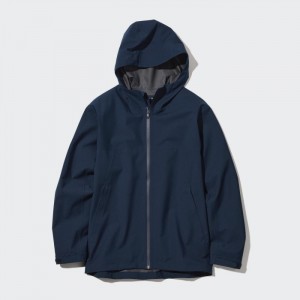 Parka Męskie Uniqlo BLOCKTECH (3D Cut) Granatowe,Uniqlo Polska | F627602