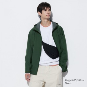 Parka Męskie Uniqlo BLOCKTECH (3D Cut) Oliwkowe,Uniqlo Polska | L995248
