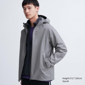 Parka Męskie Uniqlo BLOCKTECH (3D Cut) Szare,Uniqlo Polska | F080724
