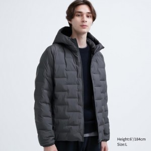 Parka Męskie Uniqlo PUFFTECH (Warm Padded) Ciemny Szare,Uniqlo Polska | K572817