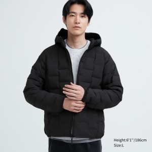 Parka Męskie Uniqlo PUFFTECH (Warm Padded) Czarne,Uniqlo Polska | S996242