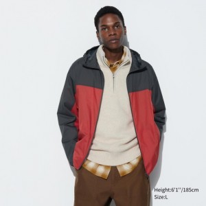 Parka Męskie Uniqlo Pocketable UV Protection 3D Cut (Color Block) Czerwone,Uniqlo Polska | E560713