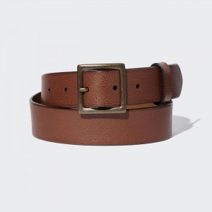 Paski Męskie Uniqlo Italian Leather Vintage Brązowe,Uniqlo Polska | Q229248