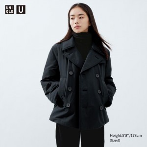 Płaszcze Damskie Uniqlo Padded Short Peacoat Czarne,Uniqlo Polska | G442468