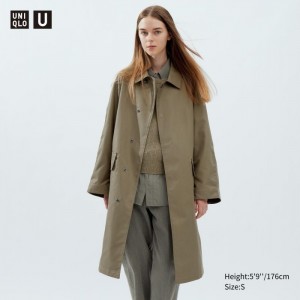 Płaszcze Damskie Uniqlo Single Breasted Khaki,Uniqlo Polska | Z611554