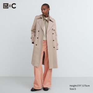 Płaszcze Damskie Uniqlo Trench Coat Beżowe,Uniqlo Polska | S734626