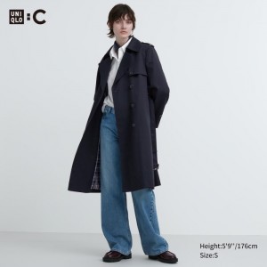 Płaszcze Damskie Uniqlo Trench Coat Granatowe,Uniqlo Polska | G617888