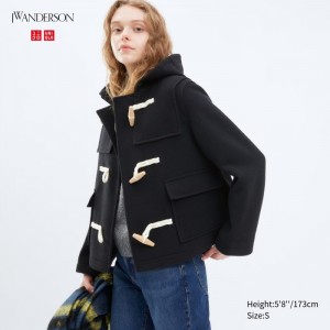 Płaszcze Damskie Uniqlo Wool Blend Duffle Short Czarne,Uniqlo Polska | T934692