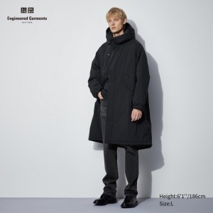 Płaszcze Męskie Uniqlo PUFFTECH Hooded (HEATTECH) Czarne,Uniqlo Polska | L849777