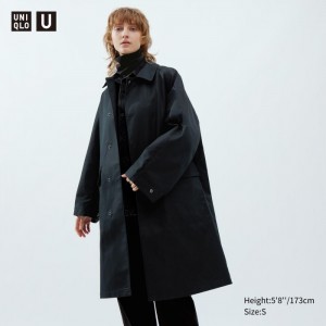 Płaszcze Męskie Uniqlo Single Breasted Czarne,Uniqlo Polska | E444863